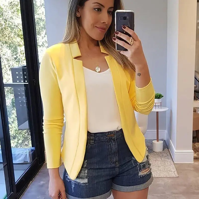 Thin White Blazer for Women Office Style