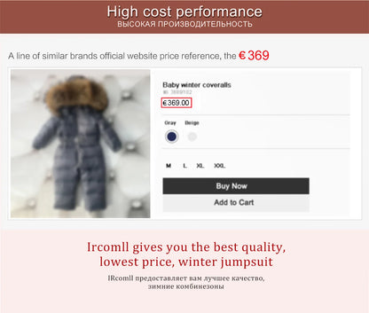Ircomll Down Jacket Toddler Snow Suit Hooded Coat