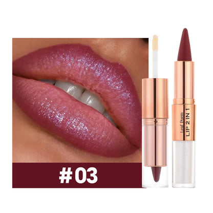 Waterproof Matte Black Lipstick and Lipgloss Duo