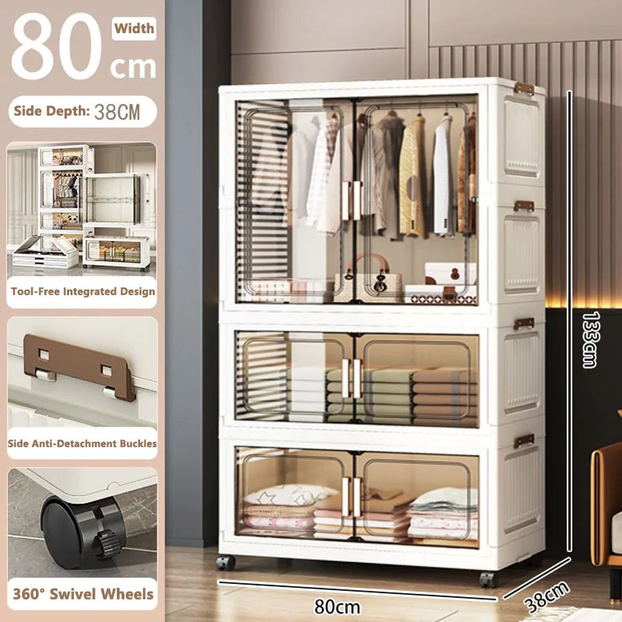 Multi-Layer Plastic Storage Cabinet for Home Use