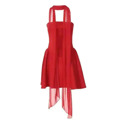 Avrilyaan Off Shoulder Backless A-line Mini Dress