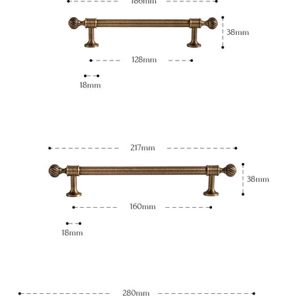Brushed Antique Brass Kitchen Cabinet Pull Handle