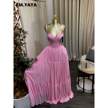 Summer Women Halter Maxi Dress Slim Polyester Beach Party
