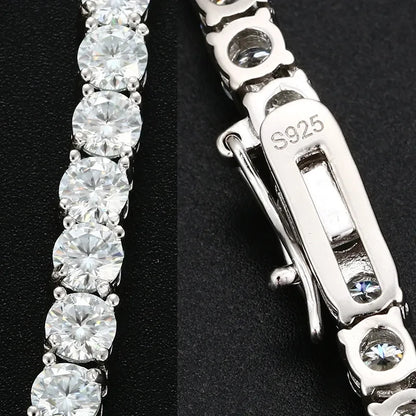 Moissanite Tennis Chain Bracelet in 925 Sterling Silver
