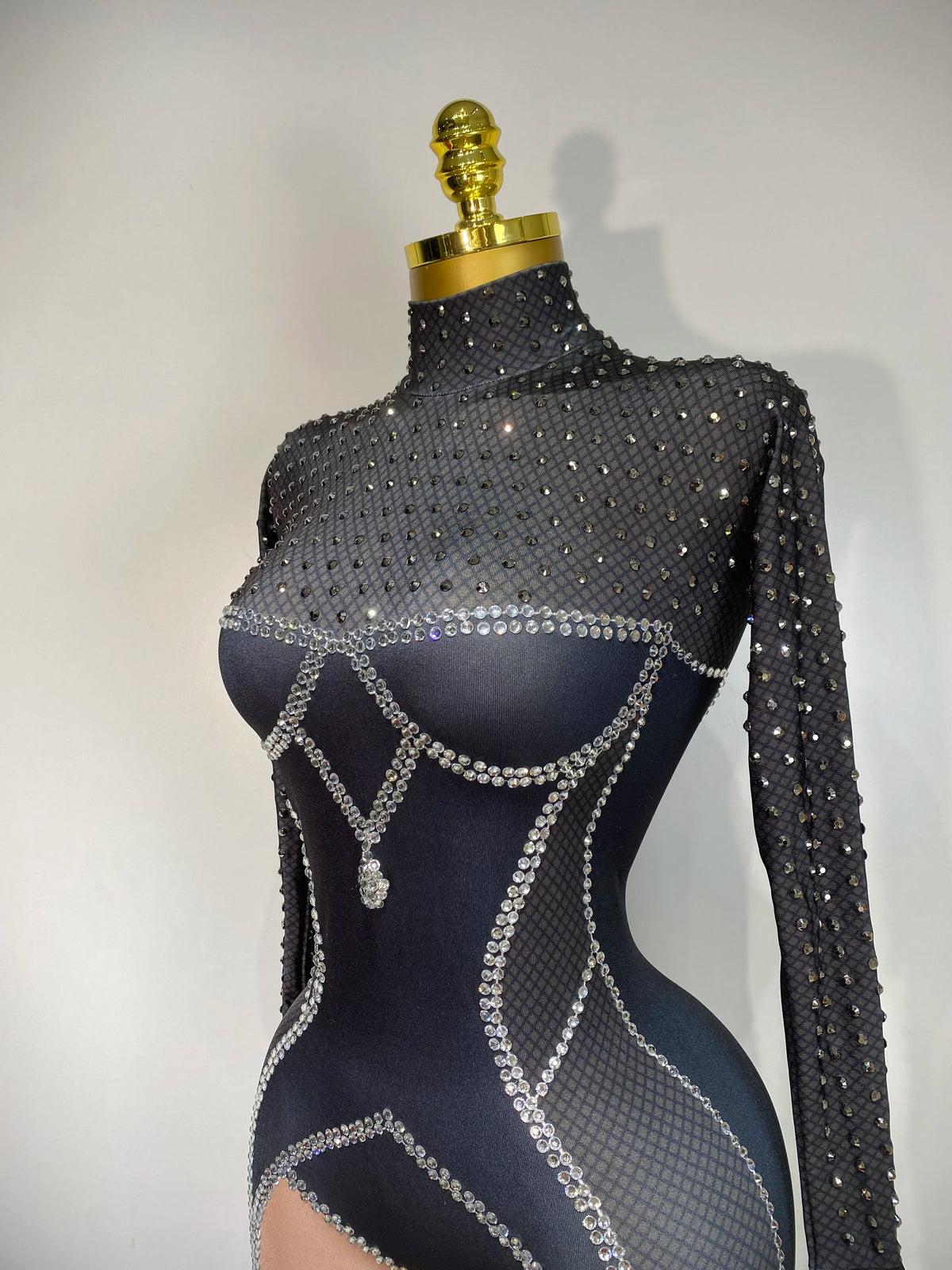 Sparkly Diamond Mesh Jumpsuit for Women