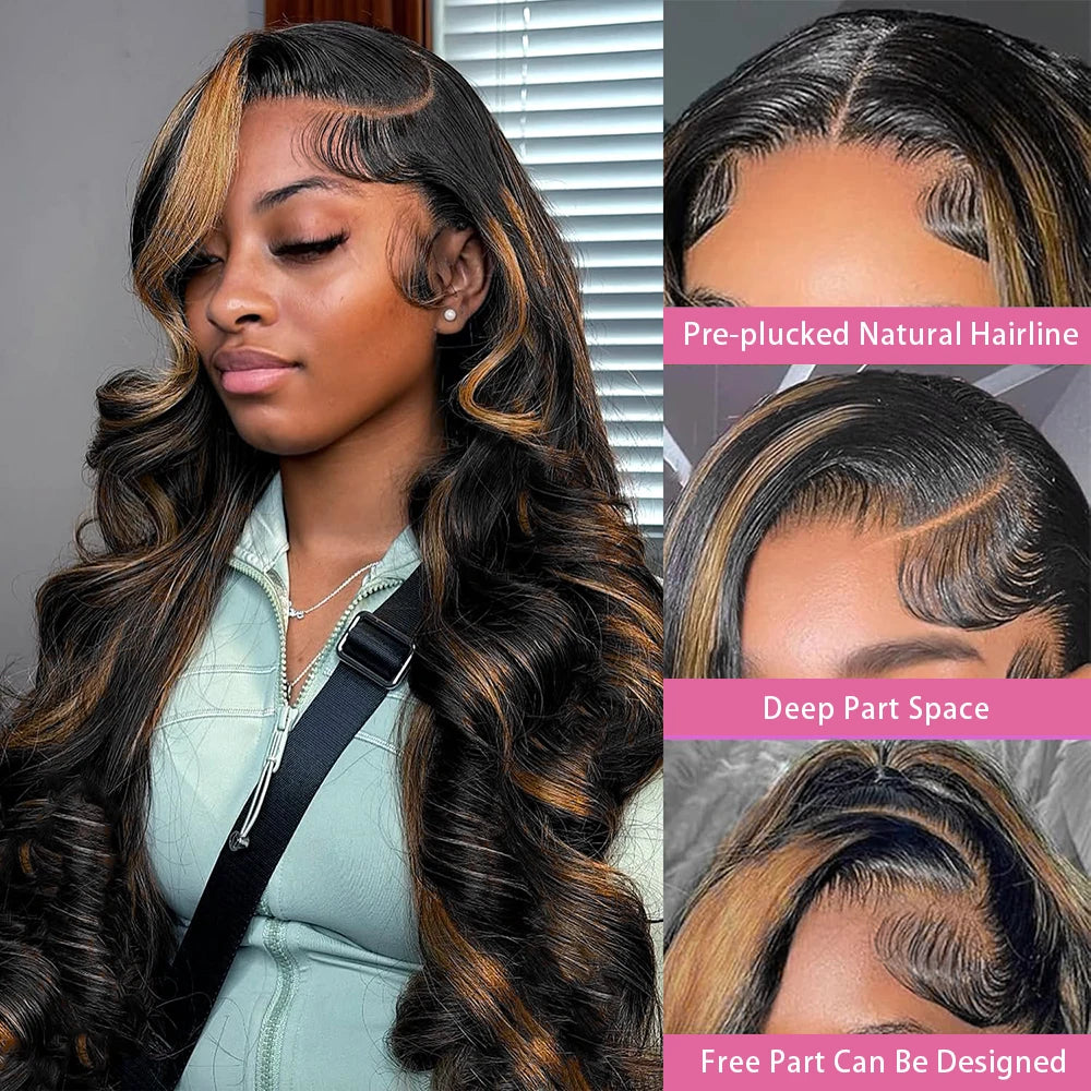 32 Inch Body Wave 1B/27 Highlight Lace Frontal Wig