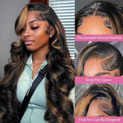 32 Inch Body Wave 1B/27 Highlight Lace Frontal Wig