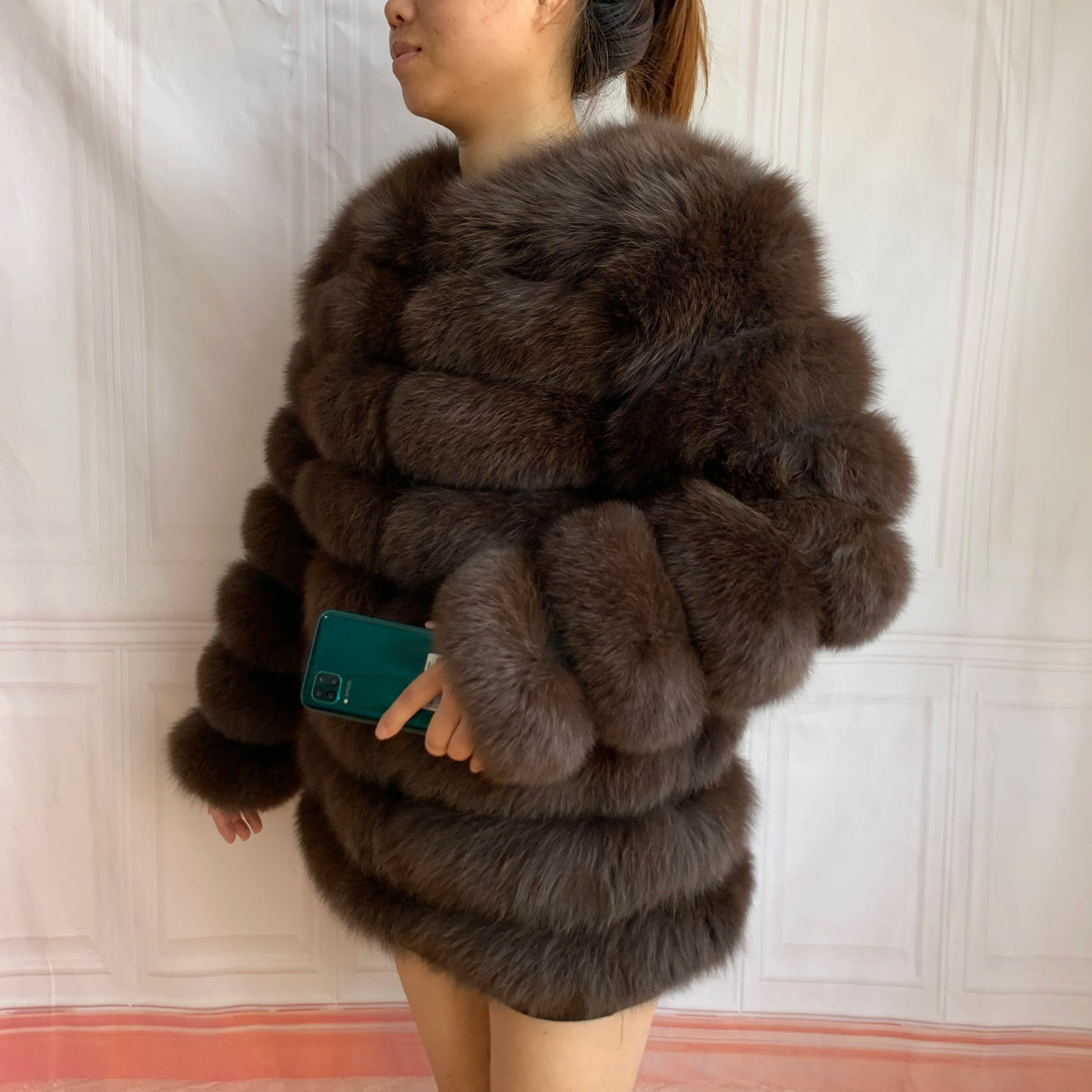 4in1 Real Fox Fur Coat for Women