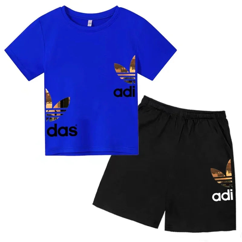 Kids Casual O-neck T-shirt and Pants Set