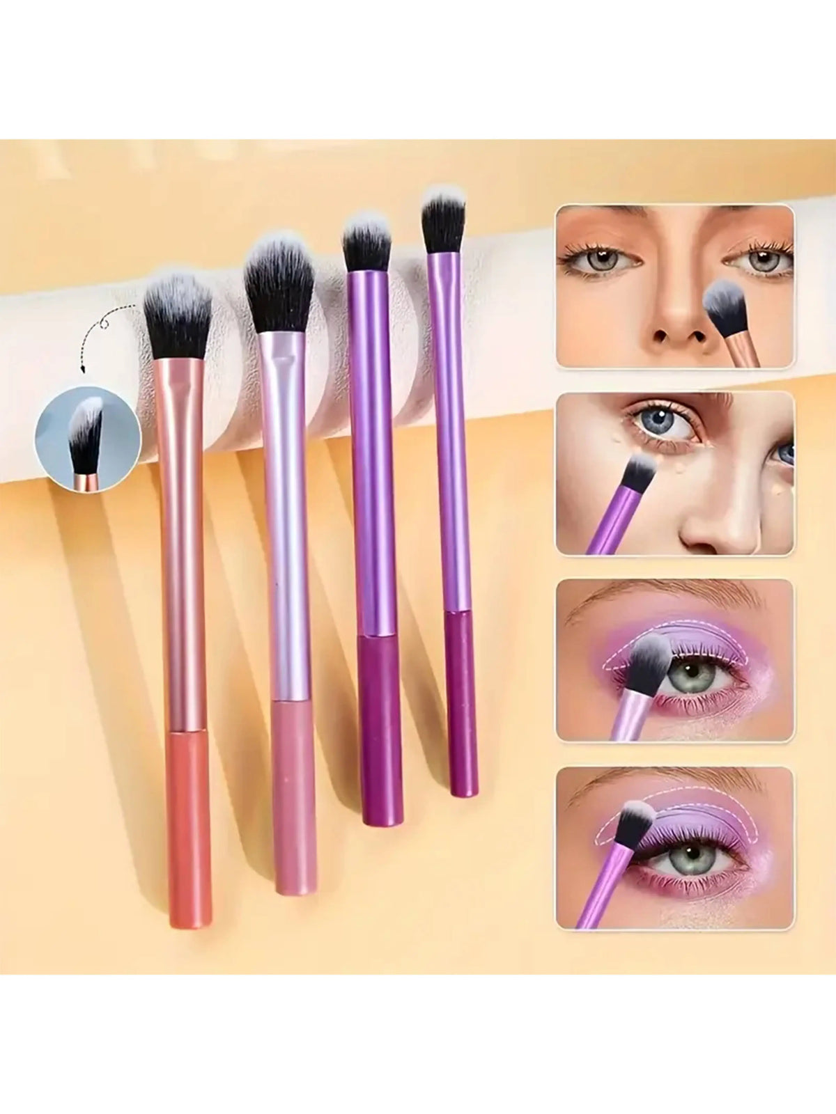 8pcs Soft Synthetic Hair Makeup Brush Set