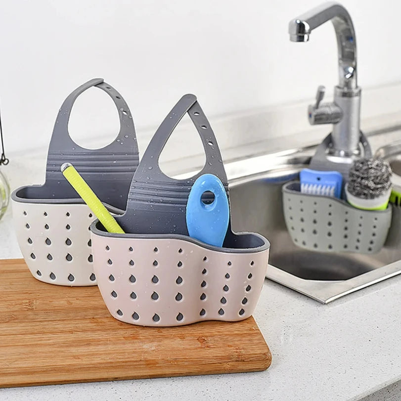 Kitchen Sink Drain Basket Silicone Holder Organizer
