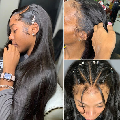 Bone Straight Lace Front Wig 30 40 Inch Human Hair