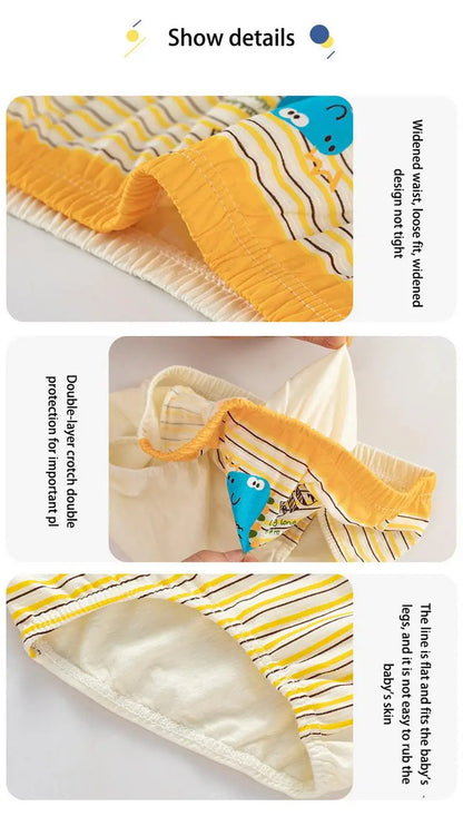 Cotton Dinosaur Cartoon Boys Briefs 3 Pcs Set