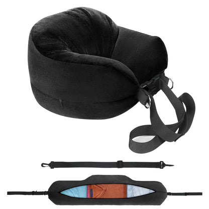 U-Shaped Travel Neck Pillow with Storage Bag