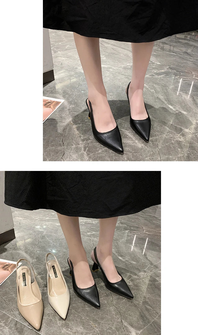 Breathable Pointed Toe Stiletto Heel PU Women's Sandals
