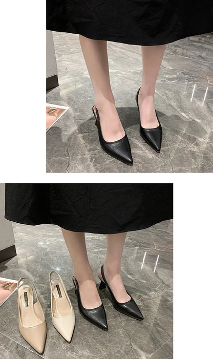 Breathable Pointed Toe Stiletto Heel PU Women's Sandals