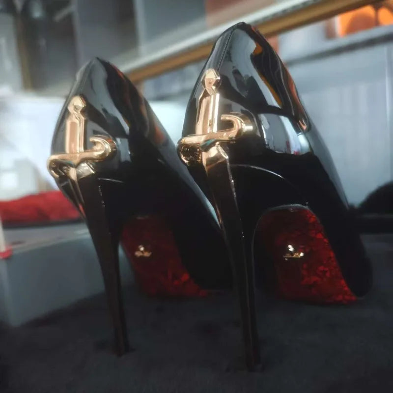 High Heel Stiletto Pointed Leather Women Shoes