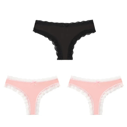 BZEL Women Lace Thong Panties Low-Waist G-String Leopard