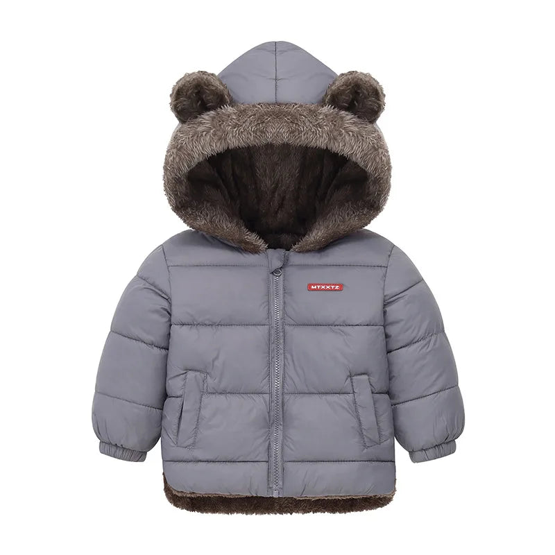 Thick Winter Jacket for Kids Hooded Cotton Outerwear