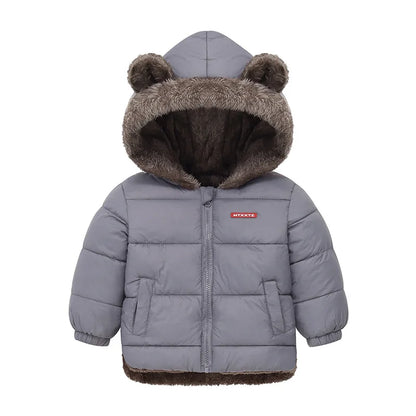 Thick Winter Jacket for Kids Hooded Cotton Outerwear