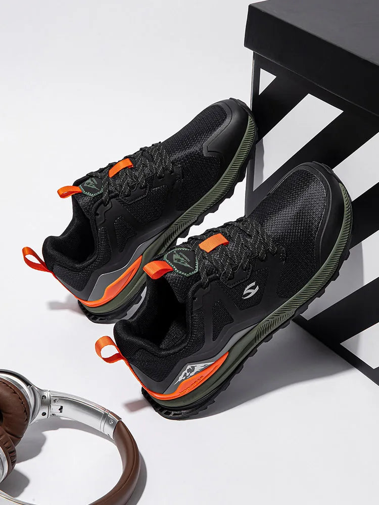 HOBIBEAR Hiking Sneakers Lace-Up Artificial Leather Shoes