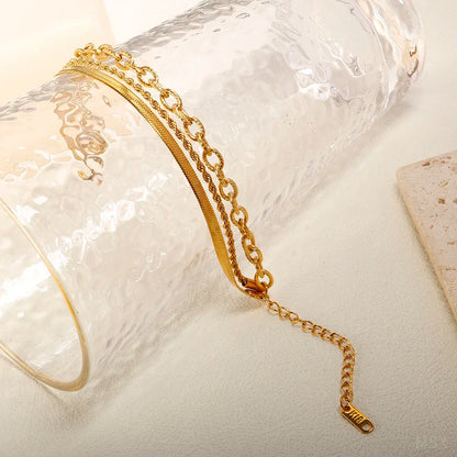 Gold Stainless Steel Bohemian Personalized Anklet