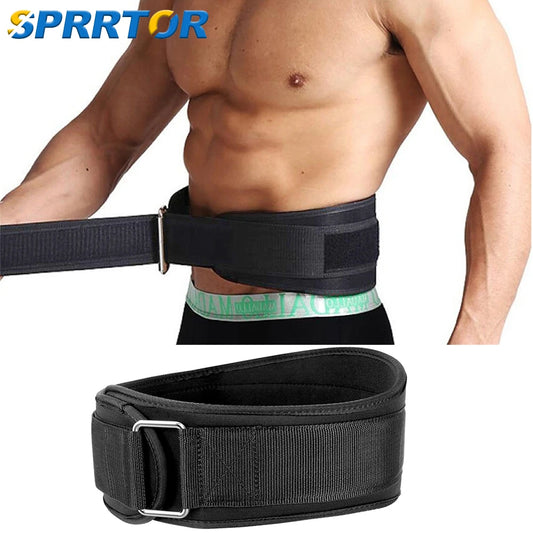 Adjustable Black and Blue Weightlifting Belt for Back Support