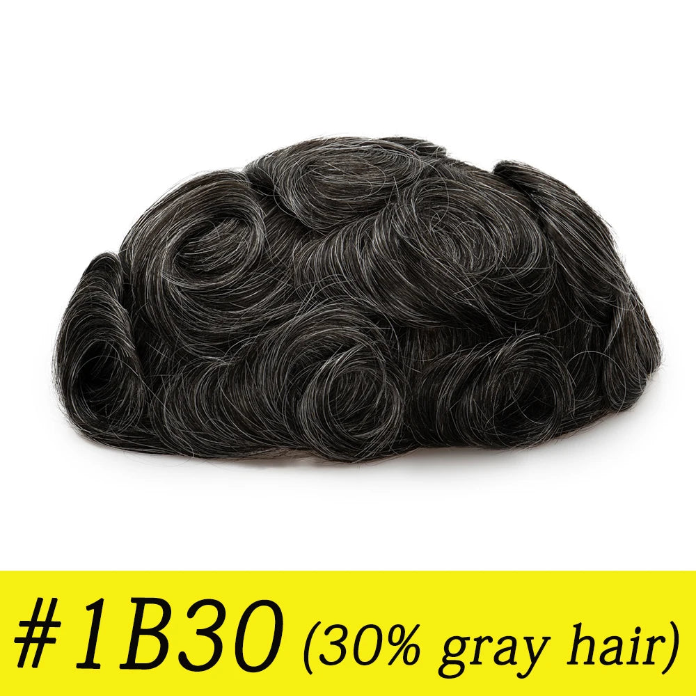 Thin Skin 0.03mm Natural Hair Toupee for Men