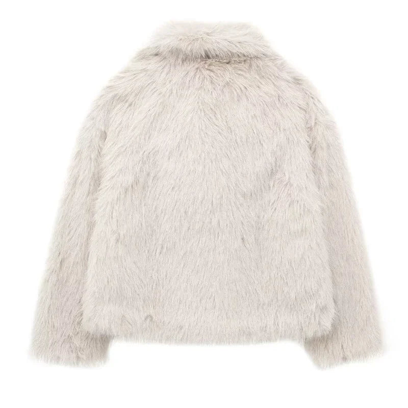 Faux Fur Fluffy Coat for Women Warm Winter Outerwear