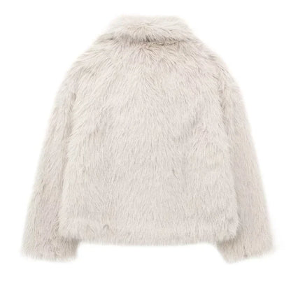 Faux Fur Fluffy Coat for Women Warm Winter Outerwear