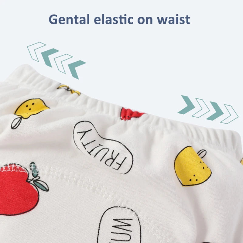 4PCS Reusable Cotton Baby Diapers for Potty Training