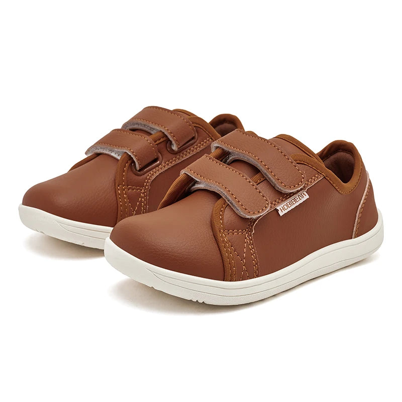 HOBIBEAR Kids Minimalist Sneakers Lightweight Hook Loop Shoes