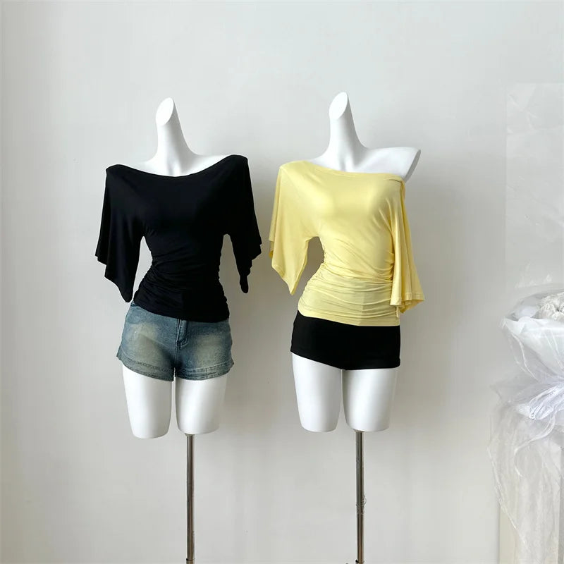 Women's High Stretch Flare Sleeve Slim T-Shirt