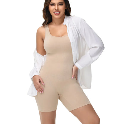 Wide Strap Bodysuit Shapewear for Women in Black/Nude