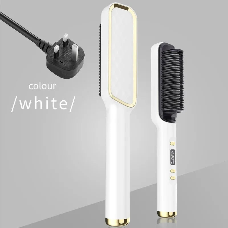 Electric Hot Comb Straight Hair Straightener Brush