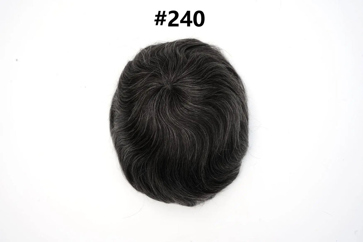 V Loop Silk Base Wavy Toupee for Men 8x10