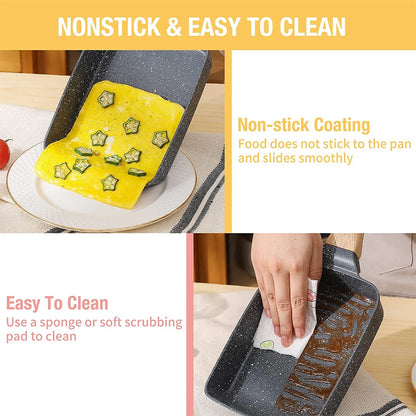 Nonstick Japanese Omelette Pan with Detachable Handle