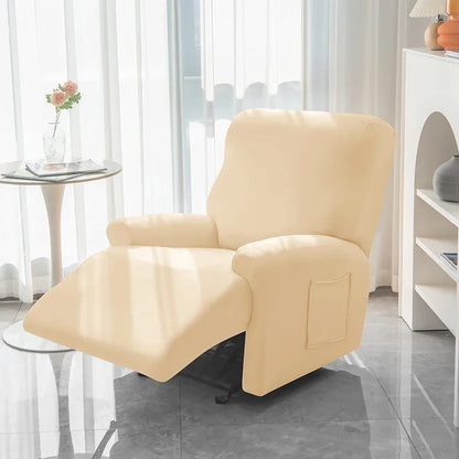 Soft Polyester Recliner Sofa Cover Solid Color
