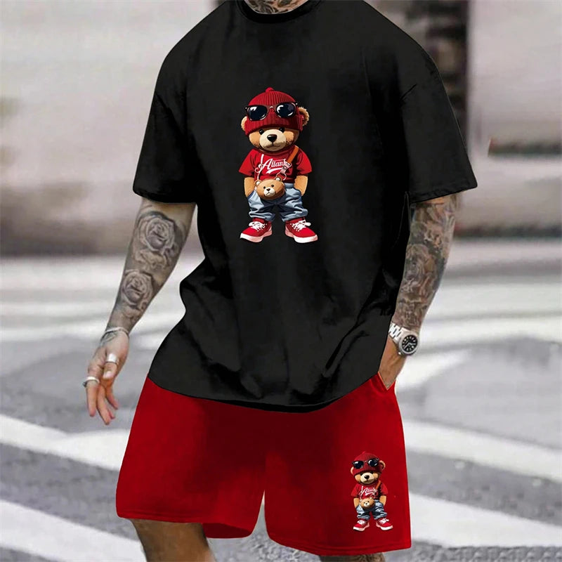 Men's Summer Loose Harajuku T-Shirt and Shorts Set