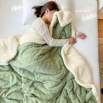 Soft Woolen Blanket, 100% Polyester, Striped Design