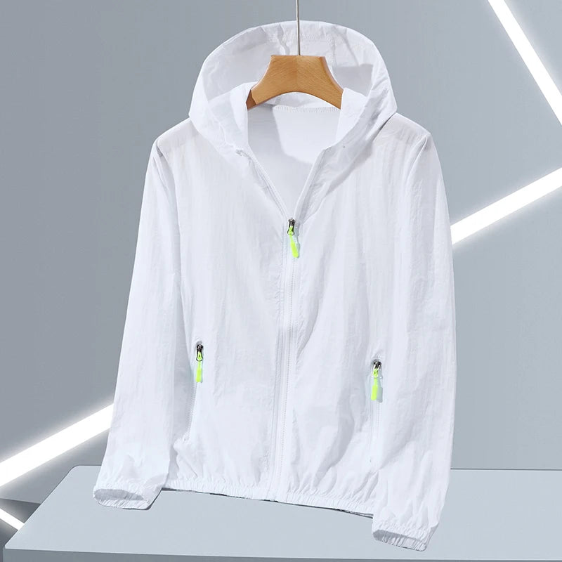 Men's Thin Ice Silk Hooded Sun Protection Jacket