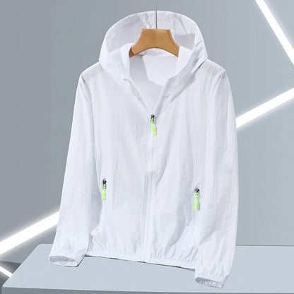 Men's Thin Ice Silk Hooded Sun Protection Jacket