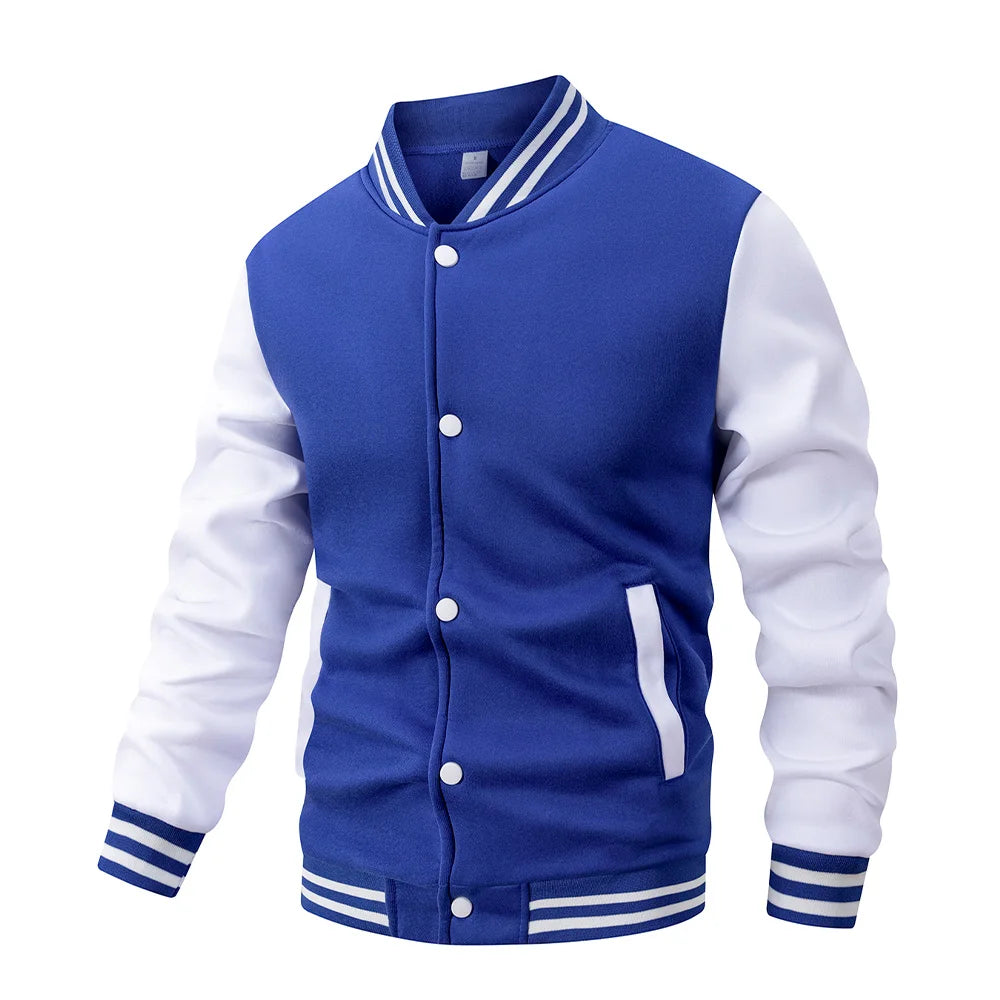 Men's Black And White Varsity Baseball Jacket