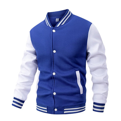 Men's Black And White Varsity Baseball Jacket