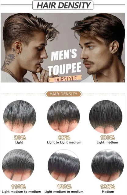 Fine Mono Toupee for Men Natural Black Human Hair