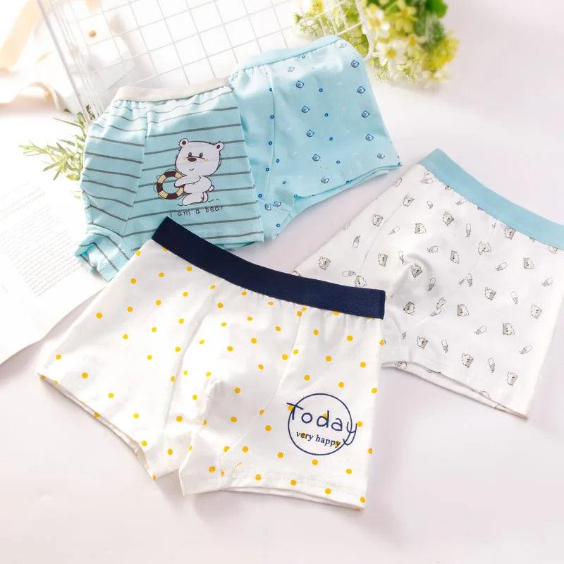 Boys Cotton Cartoon Print Boxer Briefs