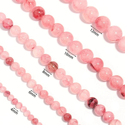 Natural Persian Jade Stone Pink Loose Beads 4-12mm