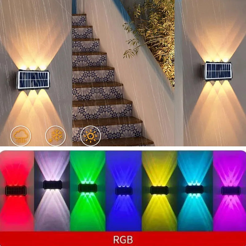 Solar Wall Lamp Waterproof Outdoor Garden Light