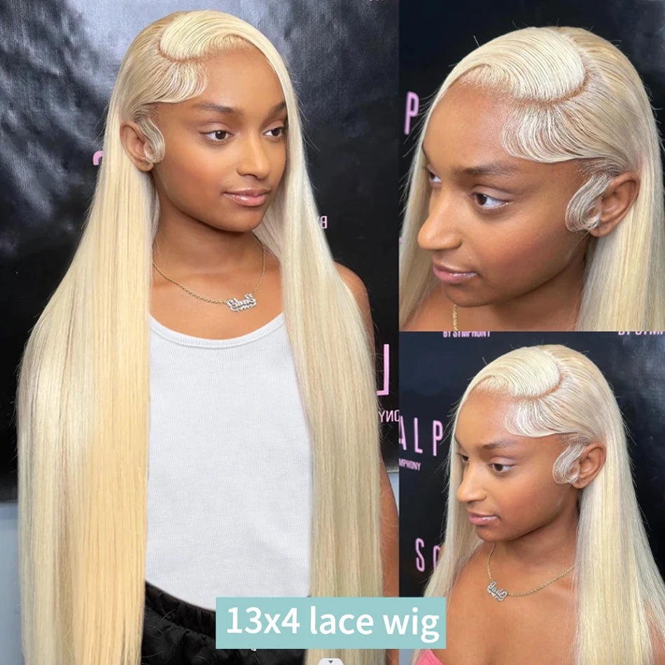 Blonde 613 Lace Front Human Hair Wig 40 Inch Straight