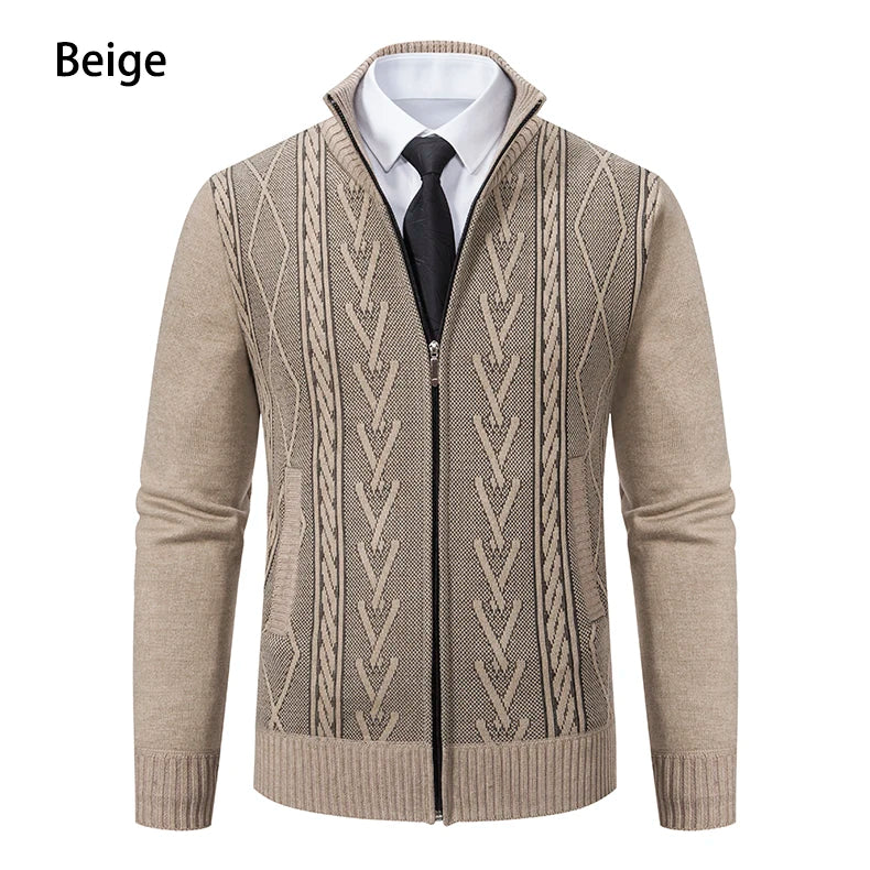Men's Casual Knitted Sweater Coat in Cashmere Blend